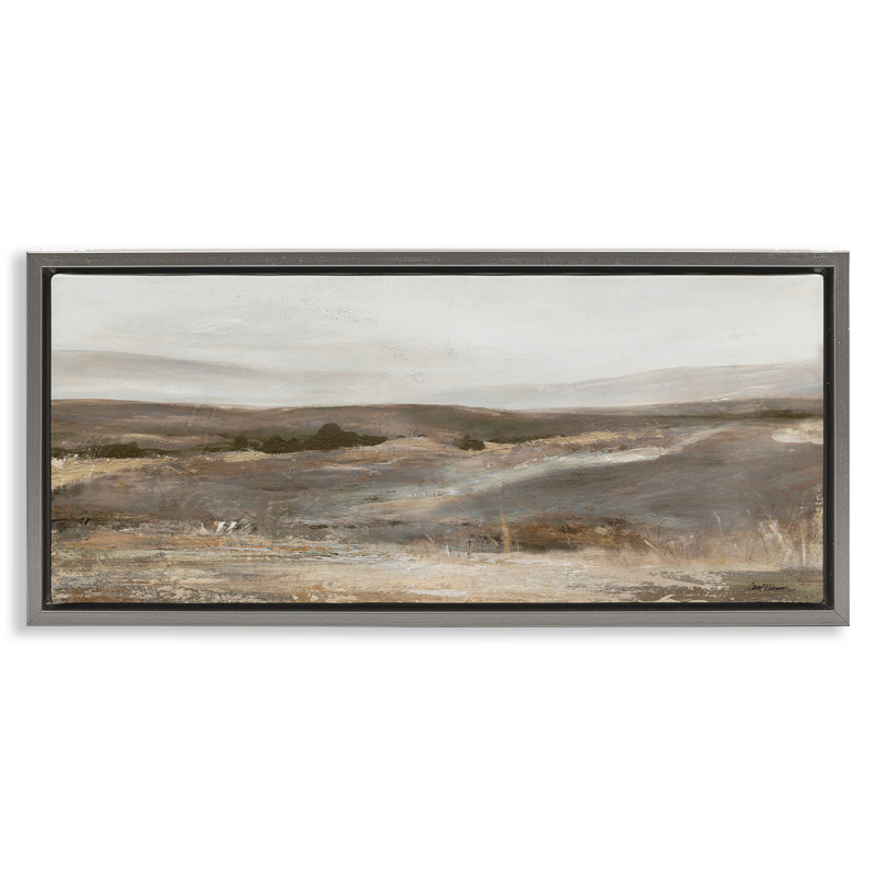 «Desert View Abstraction Floater», art mural sur toile par Carol Robinson, Cadre flottant gris lustré, H 11 po x l 25 po