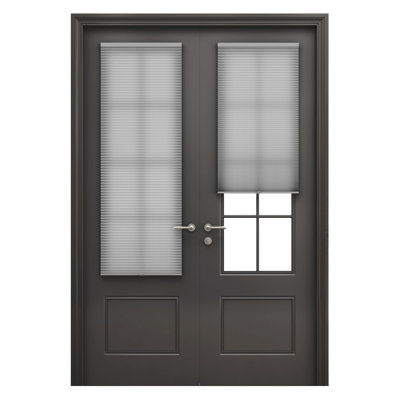  Cordless Cellular Shades for French Doors, No Drill French Door Blinds for Privacy, Light Filtering Honeycomb Shades for Front Door Patio Sliding Glass Door, 1 Pack, 12" W x 70" H, Grey
