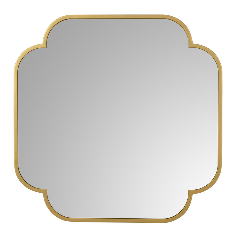 Gold Scalloped Rectangular Wood Wall Mirror 24" x 36"