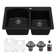 Karran Quartz 33'' X 22'' Double Bowl 60/40 Top Mount Drop-in Kitchen Sink Kit