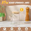 6 bocaux de rangement carrés en verre 37 oz avec couvercle en bambou 6 pièces, contenants hermétiques de cuisine en borosilicate avec étiquettes