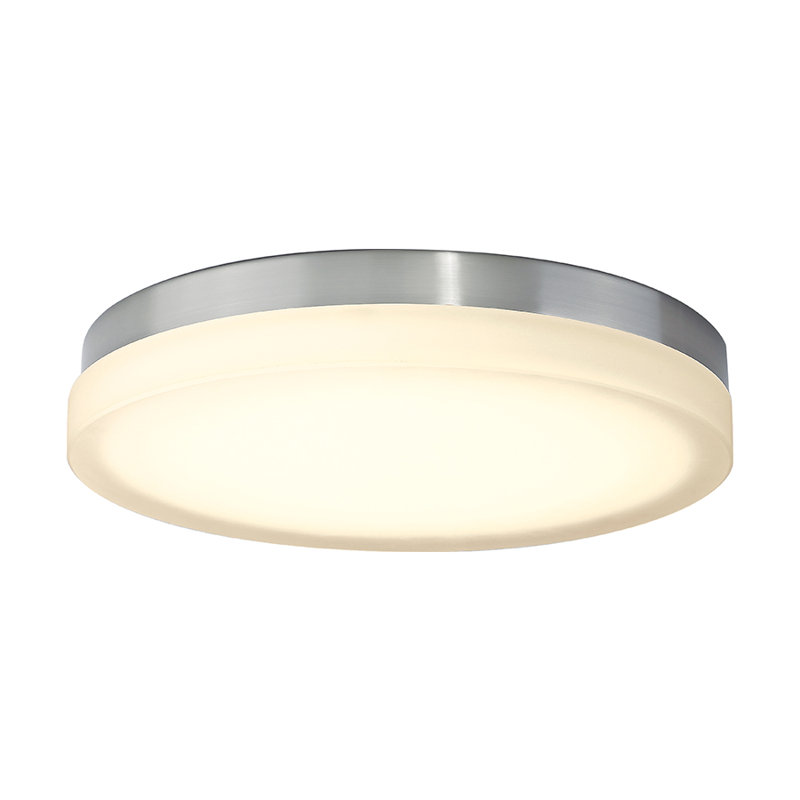 Hadiya Glass LED Flush Mount, Brushed Nickel, 2700K, 14"