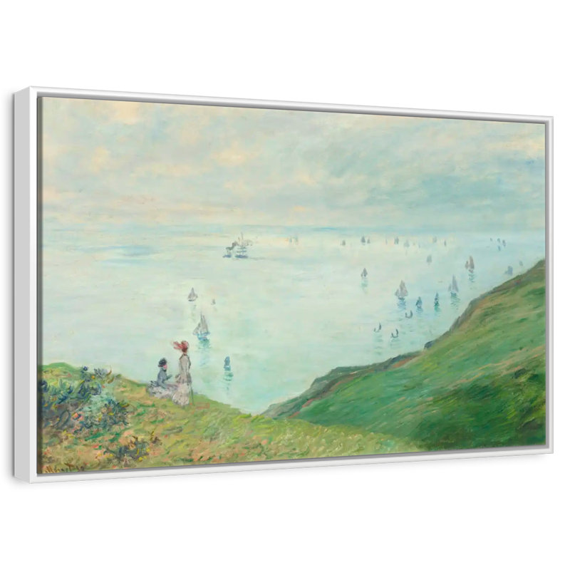 Falaises de Pourville, 1882, Cadre flottant blanc, 43 po x 29 po