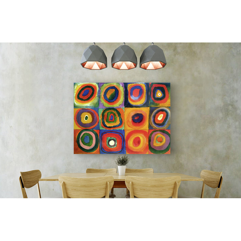 Squares With Concentric Circles by Wassily Kandinsky - Wrapped Canvas Print, 60cm H x 80cm W x 4cm D