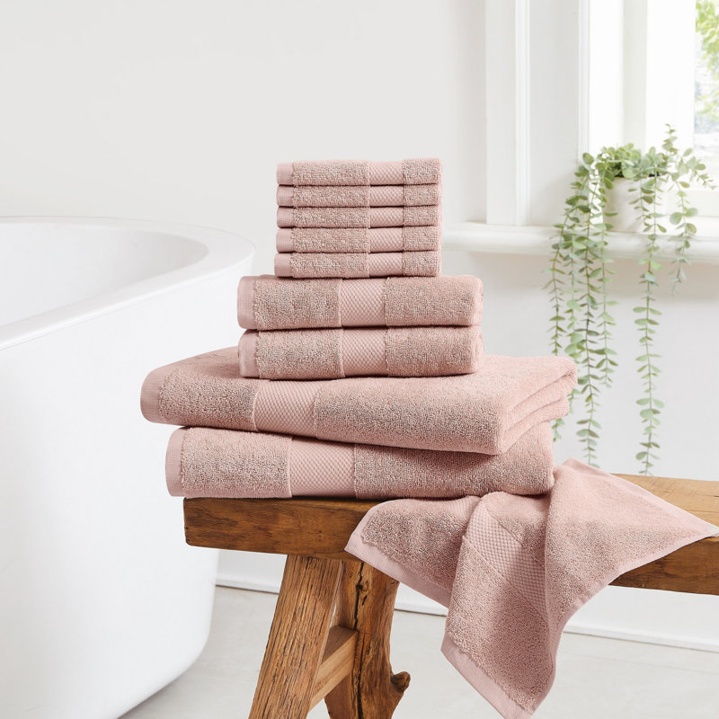 Cannon 10 Piece Turkish Towel Set, Pink