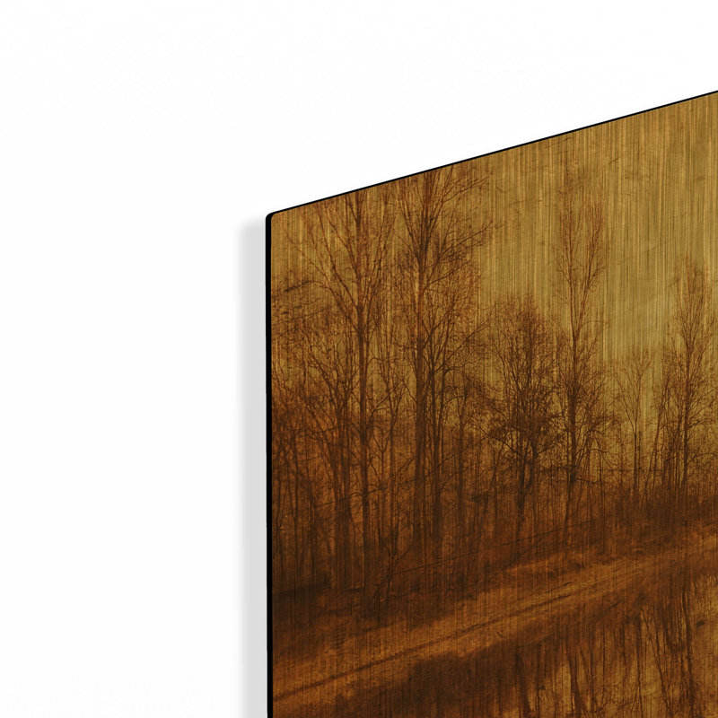 «Floating Down The River» par Philippe Sainte, art mural en métal doré, 24 po x 24 po, 24 po x 24 po