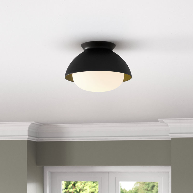 Alexia Glass Flush Mount, Midnight Black
