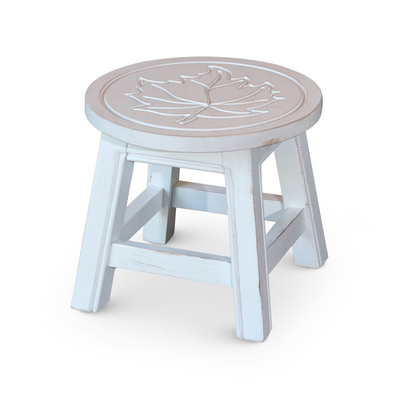 1 - Step Wood Step Stool, White