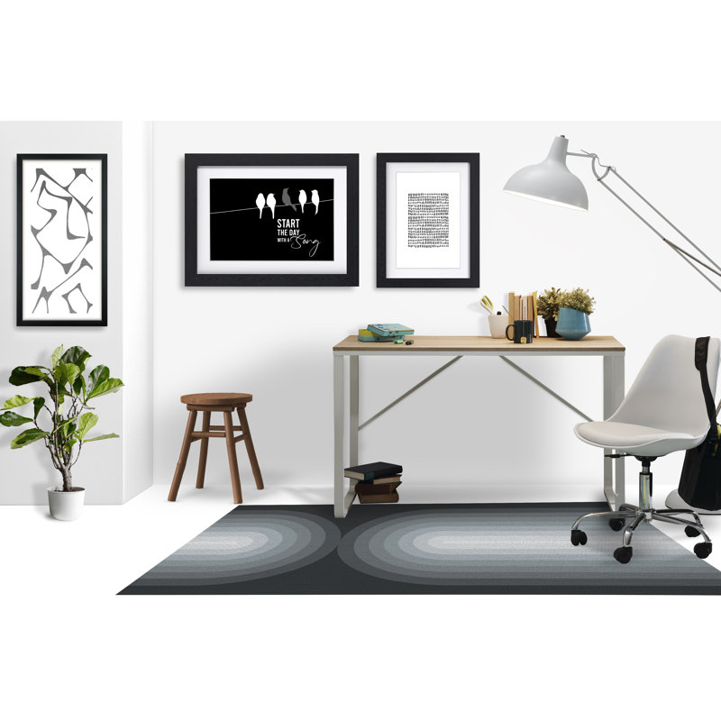 Tapis de chaise rectangulaire Dome, gris, L 36 po x L 60 po