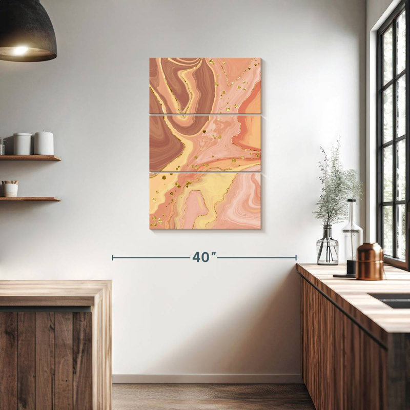Marbre liquide Avery brun or, H 38 po x l 24 po