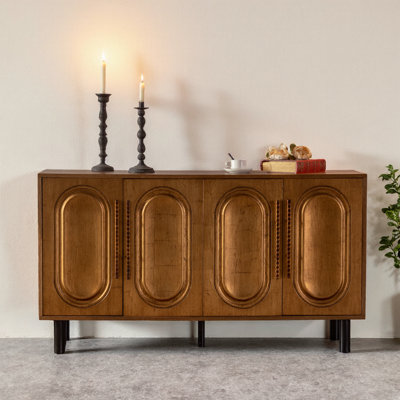 Buffet moderne en bois avec rangement - Conception rustique de style campagnard pour l'organisation de la salle à manger