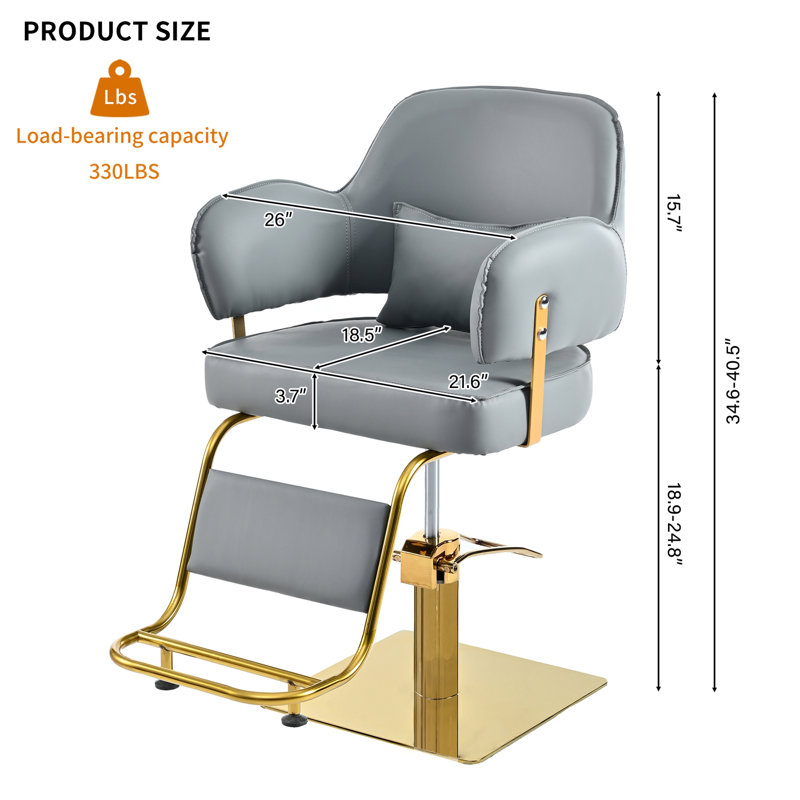 Fauteuil de coiffeur élégant, Gris