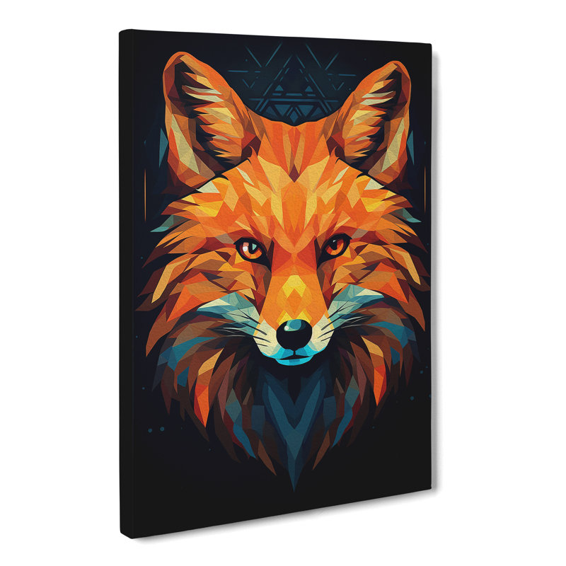 Fox Geometric - No Frame Print, 50cm H x 35cm W x 3cm D
