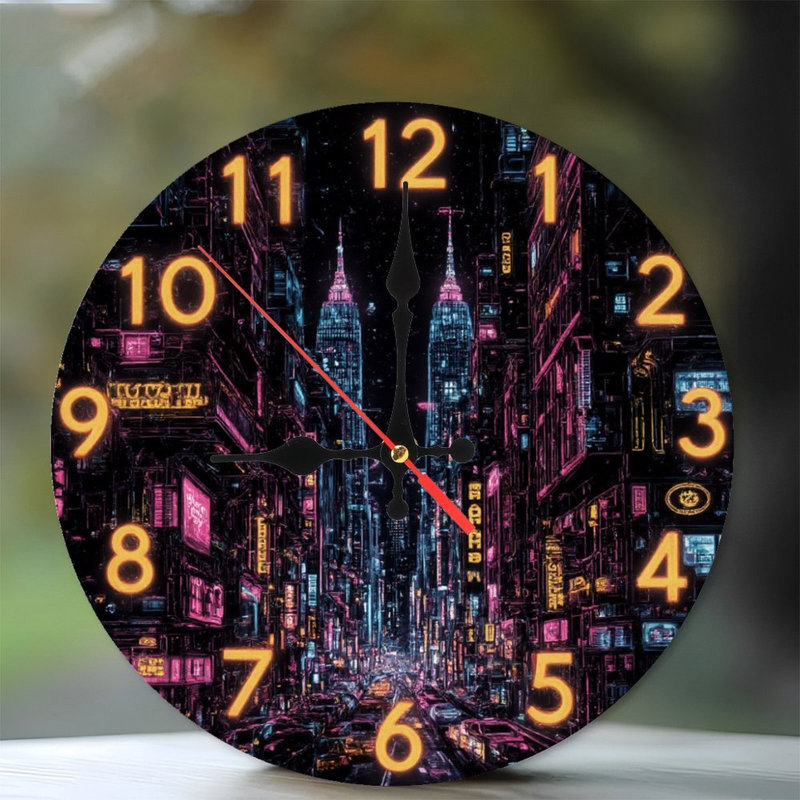 Horloge sur Cyberpunk City