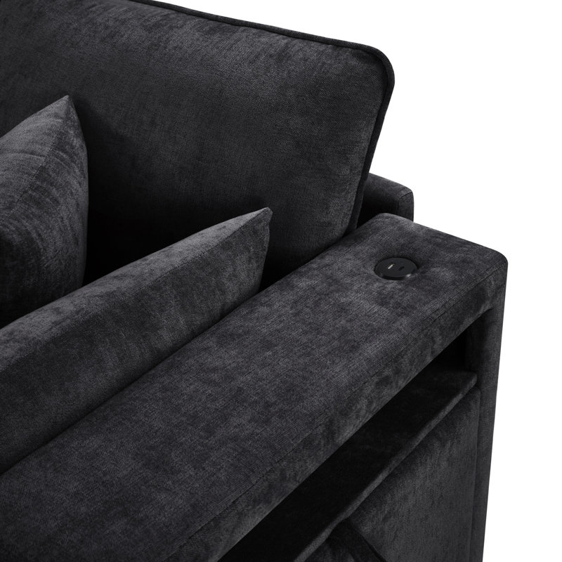 Canapé modulaire Modern, Chenille noir