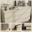 Large commode double en bois à 6 tiroirs, armoire de rangement à volets roulants courbés, mobilier de rangement moderne pour le salon de la chambre à coucher-620845562