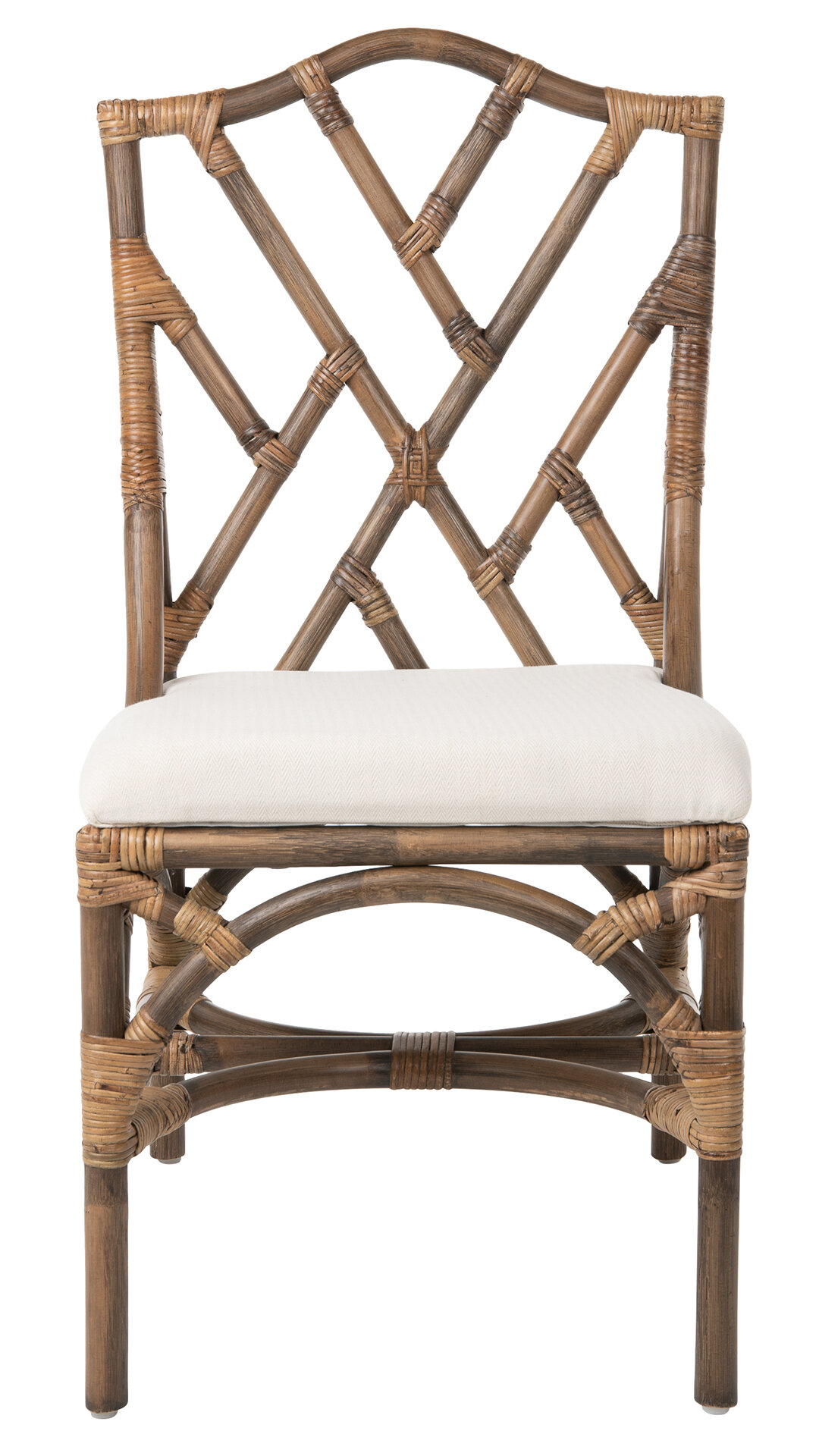 Cross back 2024 rattan dining chairs