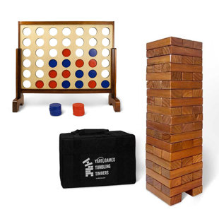 Giant Tower Party Game With Hidden Shots & 60 Commands Includes 60 Blocks,  104 Disposable Cups With Carrying Case Tipsy Topple Game 