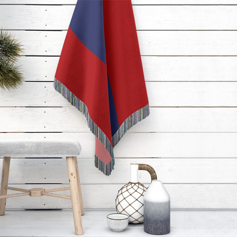 Jeté tissé Boston, l 37 po x L 52 po, Rouge / Bleu