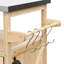Chariot de rangement extérieur 201 en acier inoxydable - Barre en bois massif hygiénique et pratique de 21 po-1330187853