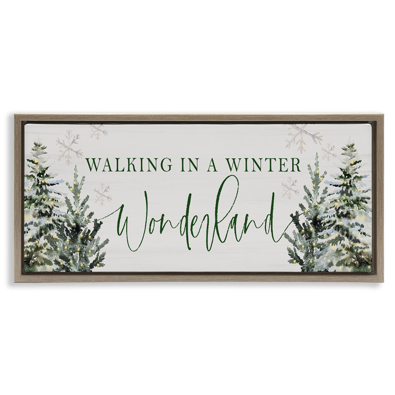 «Winter Wonderland Trees», art mural encadré flottant par Lux + Me Designs, Brun, H 11 po x l 25 po