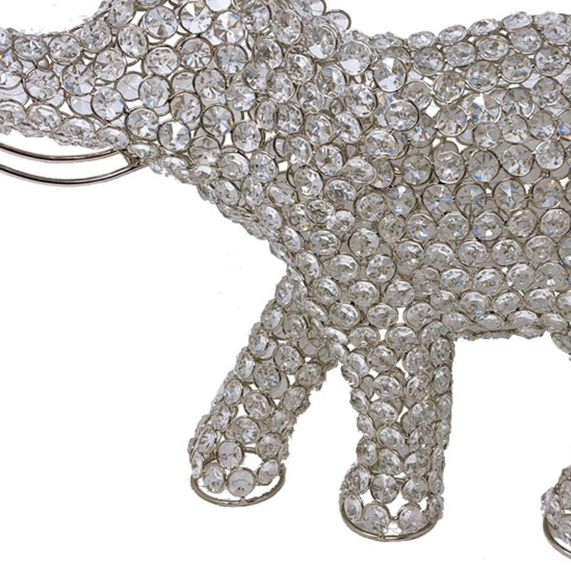 Sculpture éléphant argent et faux cristal