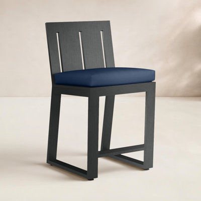 Georgie 44.21'' Aluminum Outdoor Bar Stool with Cushion