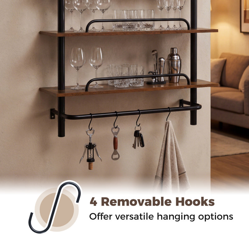 97cm H x 81cm W Metal Floating Bookcase