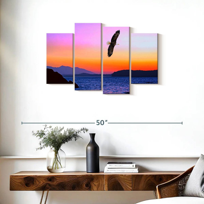Brampt Bird Sunset, 22" H x 36" W
