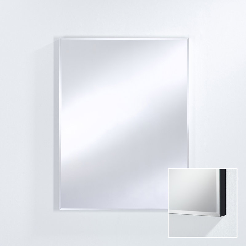 Horris Metal Flat Wall Mirror, Black