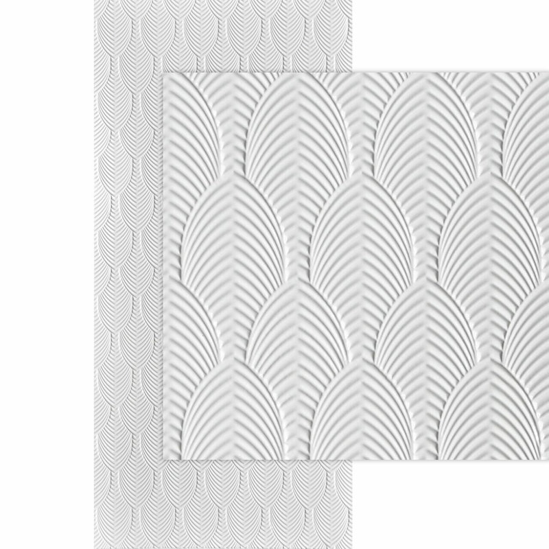 South Beach MirroFlex 4ft. x 8ft. Glue Up PVC 3D Wall Panels in Gloss White Paintable