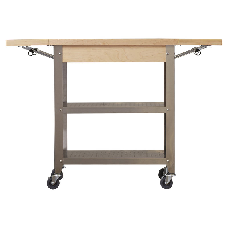 Cucina Elegante Kitchen Cart with Wood Top, 2 Included