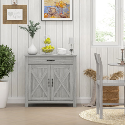 Armoire de ferme, armoire de porte de grange, armoire gris pierre