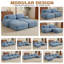 Canapé modulaire Boneless avec repose-pieds, velours côtelé, assise profonde, aucun assemblage requis-210723897-210723896-210723901