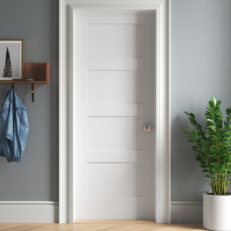 Trimlite Primed 4 Panel Interior Shaker Door Slab, 30" x 80"