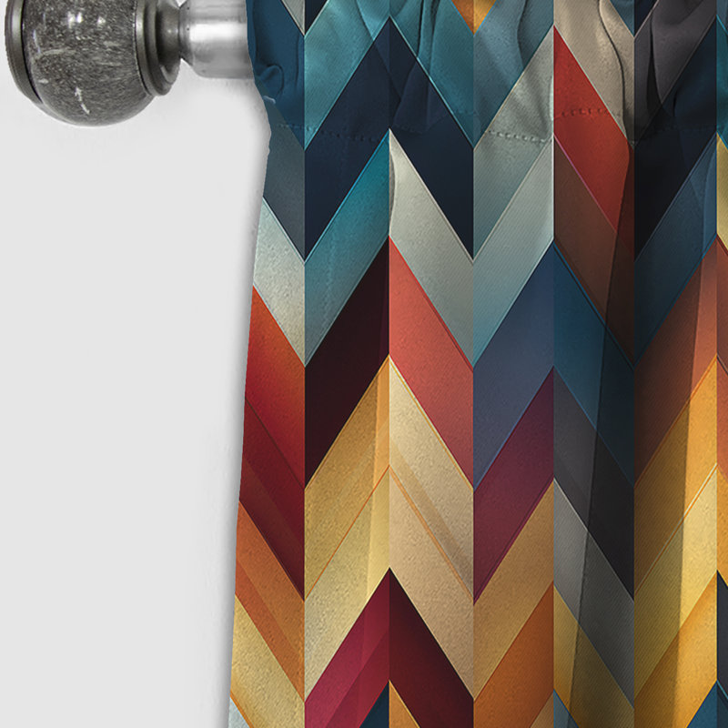 Motif à chevrons multicolores Urban Geometric - Rideau à chevrons - Rideau occultant - 1 panneau, L 52 po x L 95 po