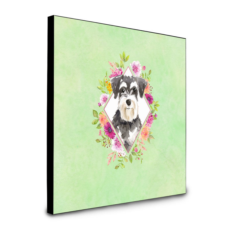 Panneau mural Dollman Flowers, Vert, Schnauzer 3