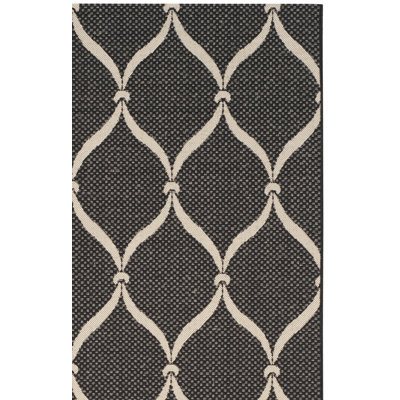Abeeda Palmetto Area Indoor/Outdoor Area Rug in Black/Beige