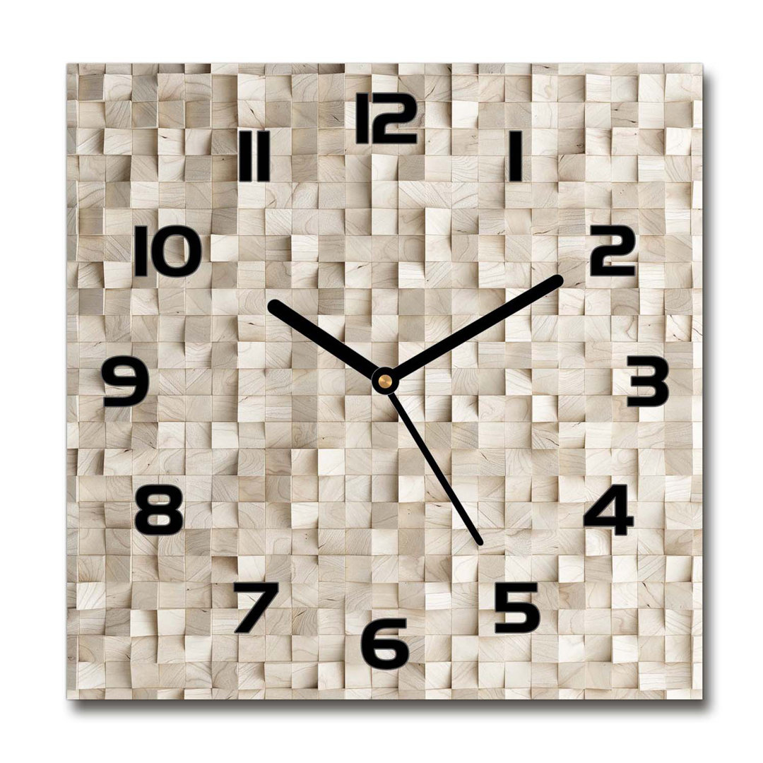 Analoge Wanduhr Wooden Cubes 60 cm Geräuschlos