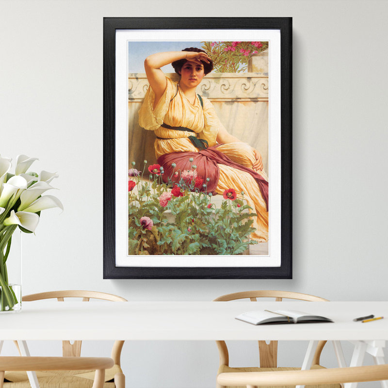 A Tryst by John William Godward - Picture Frame Graphic Art, 48cm H x 36cm W x 2cm D, Black Framed