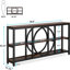 Console 70,9 "industrielle, 3 niveaux, cadre circulaire pour le salon - brun rustique / noir