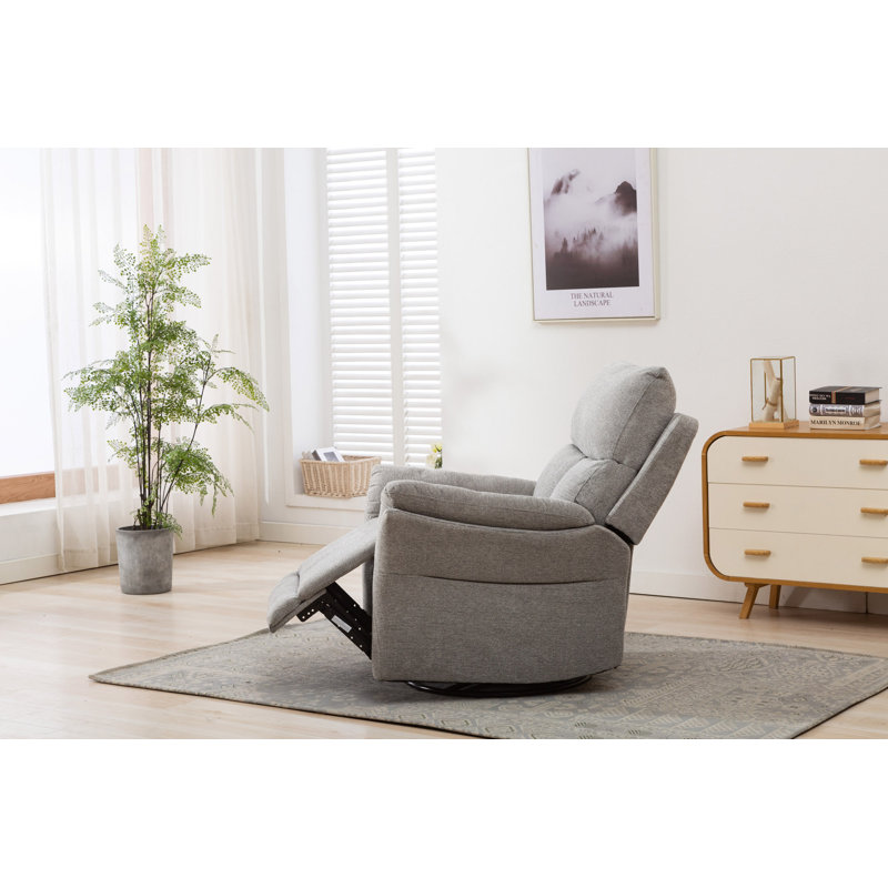 Fauteuil inclinable pivotant en tissu berçant