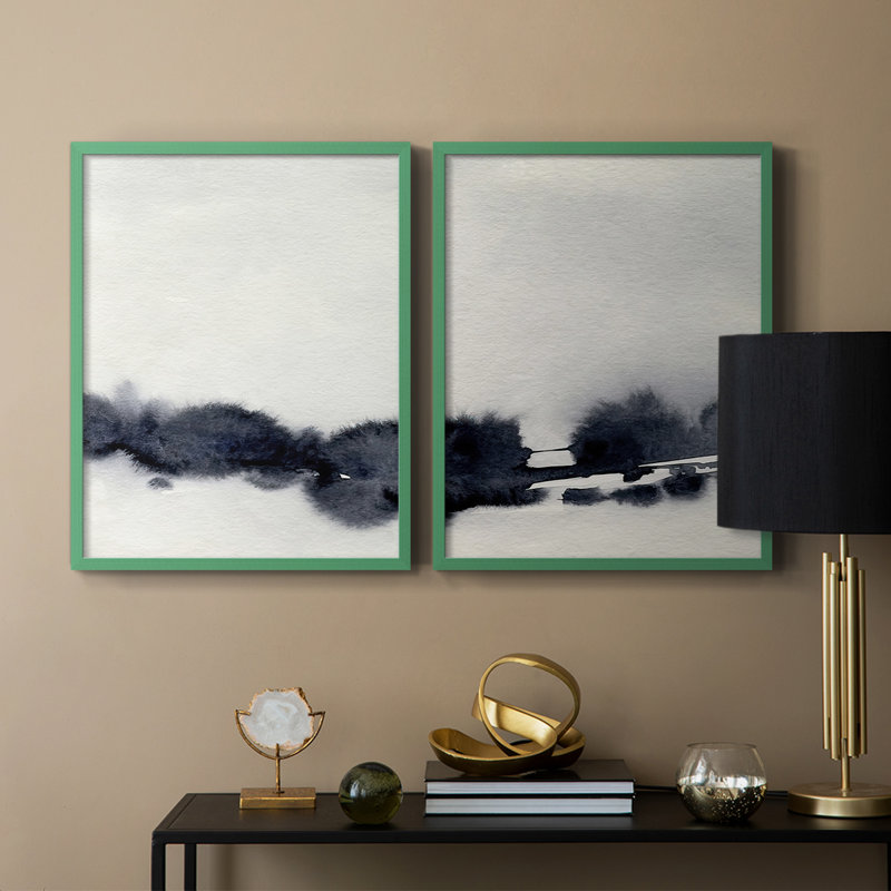 Encre «Bleed Landscape I», reproduction encadrée de qualité supérieure - prête à être accrochée - aucun clou requis - aucun clou requis