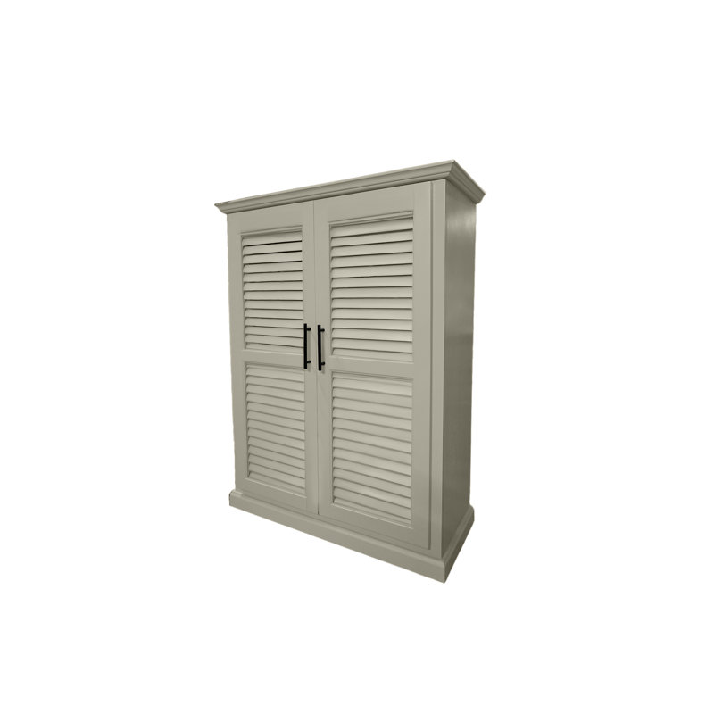 Armoire de cuisine en bois massif de style Shutter, Rouge sang de bœuf