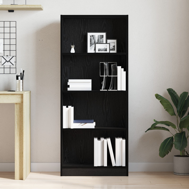 143cm H x 60cm W Book Cabinet Bookcase, Black Oak, 143 cm, 60 cm