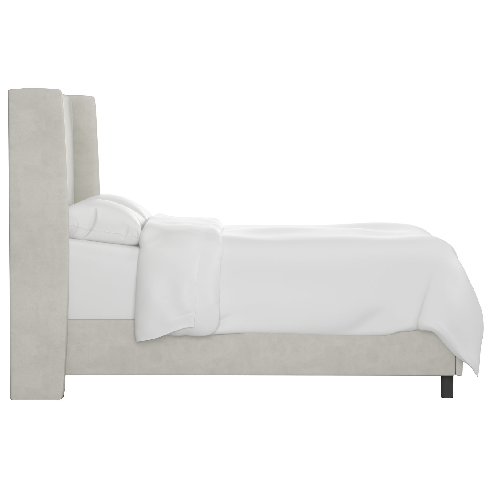 Tilly Upholstered Bed, California King, Bella Light Gray Performance Velvet