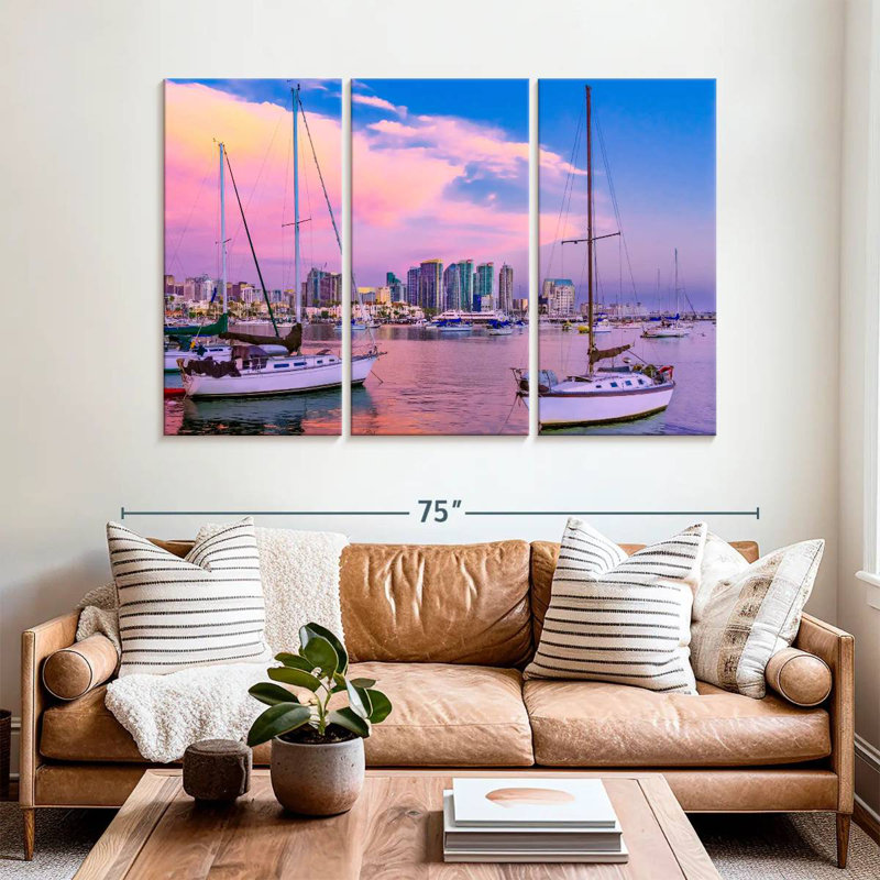Mehar San Diego Bay Sailboats, 42" H x 65" W
