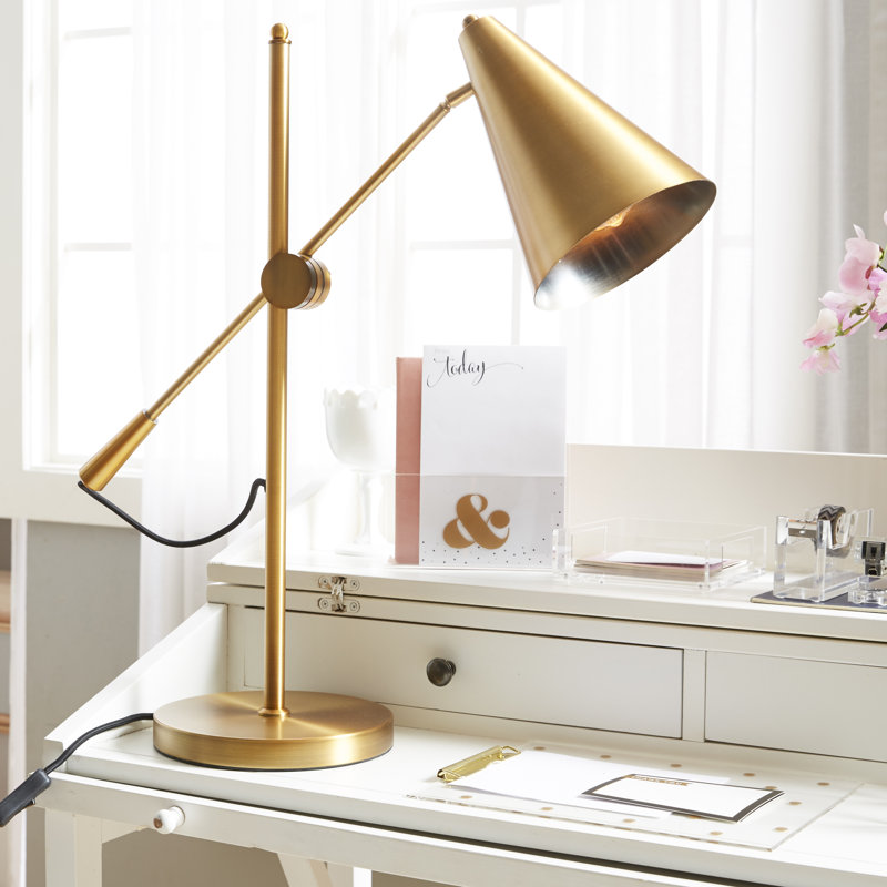 Lampe de bureau dorée 26 po Aziel