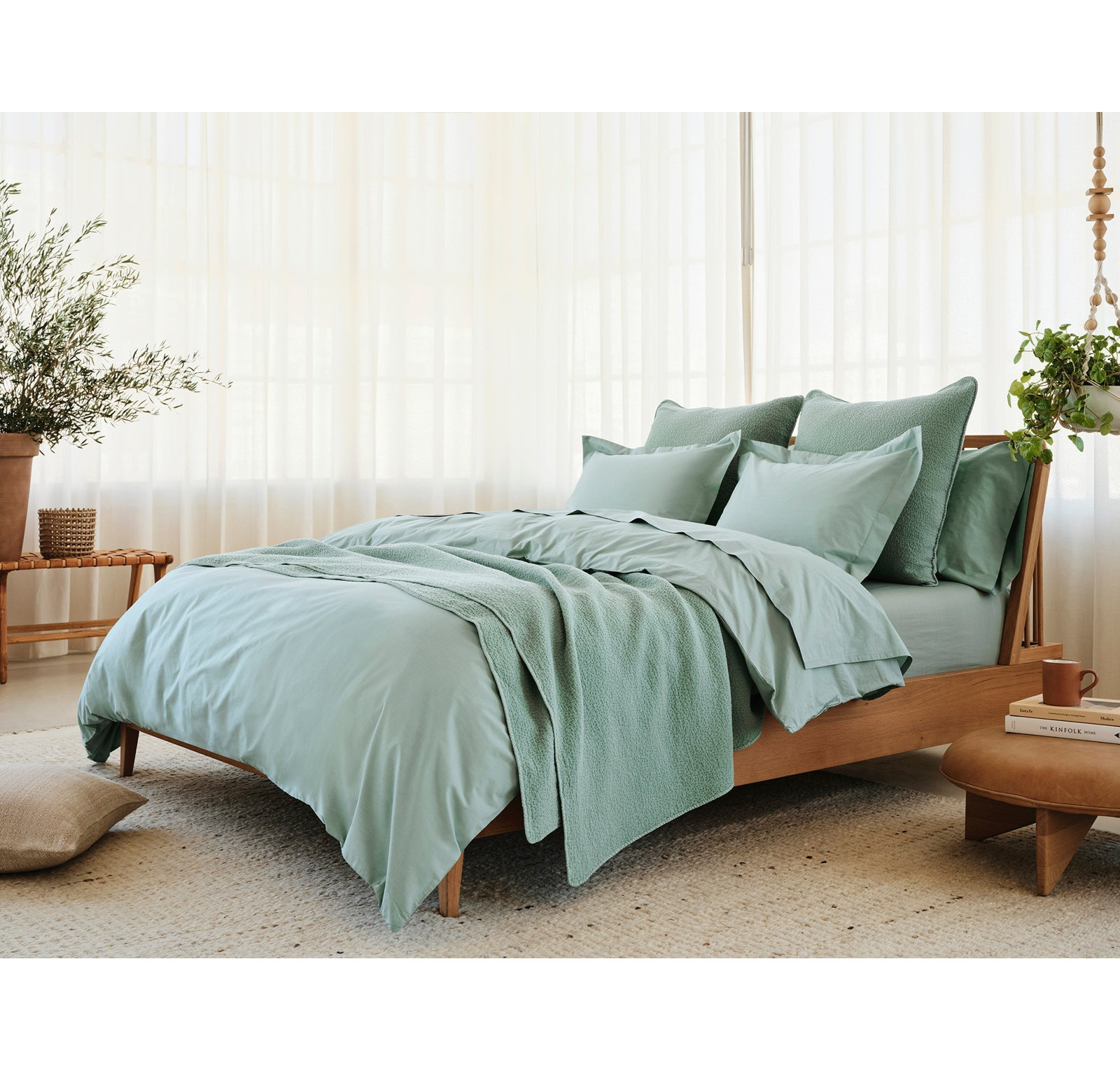 Refined Organic Percale - Set of 2, Standard Pillowcase, Seafoam