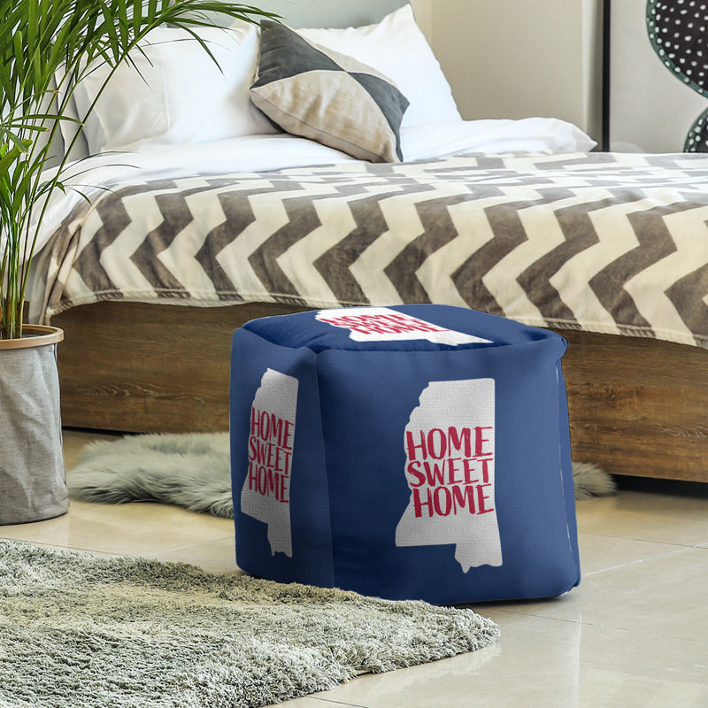 Repose-pieds à cubes mississippi the home, Bleu marine/blanc